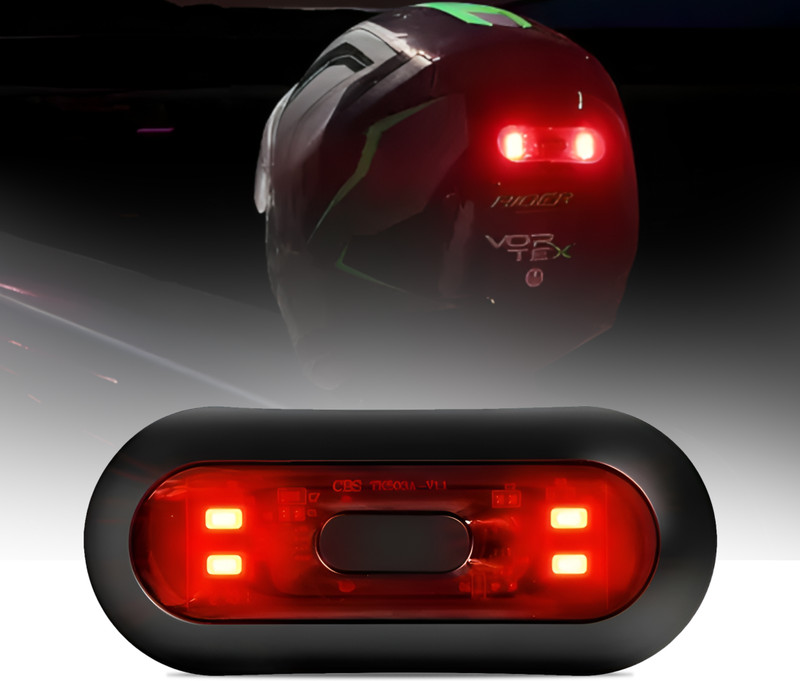 Moto Genius Universal Helmet LED Light 3 Modes of Flashing/Blinking/Strobe With USB Cable Tail Light Motorbike LED (3 V, 3 W)(Universal For Bike, Pack of 1)