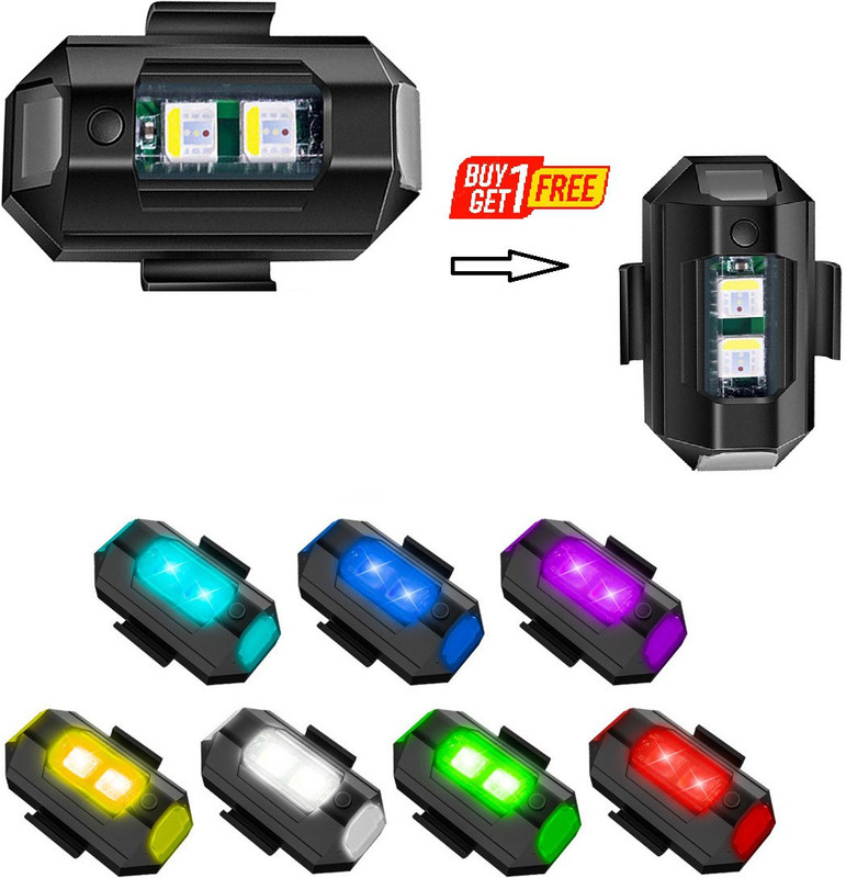 Giinix 7 Colors LED Anti-collision Warning Light Mini Signal Light Fog Lamp Car, Motorbike, Truck, Van LED (12 V, 10 W)(Universal For Bike, Pack of 2)