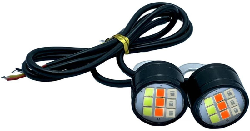 Sunriders Motorcycle LED Flash Warning Brake Light Lamp Motorbikes,(1 Pair, Multicolor) Brake Light Motorbike LED (12 V, 36 W)(Universal For Bike)