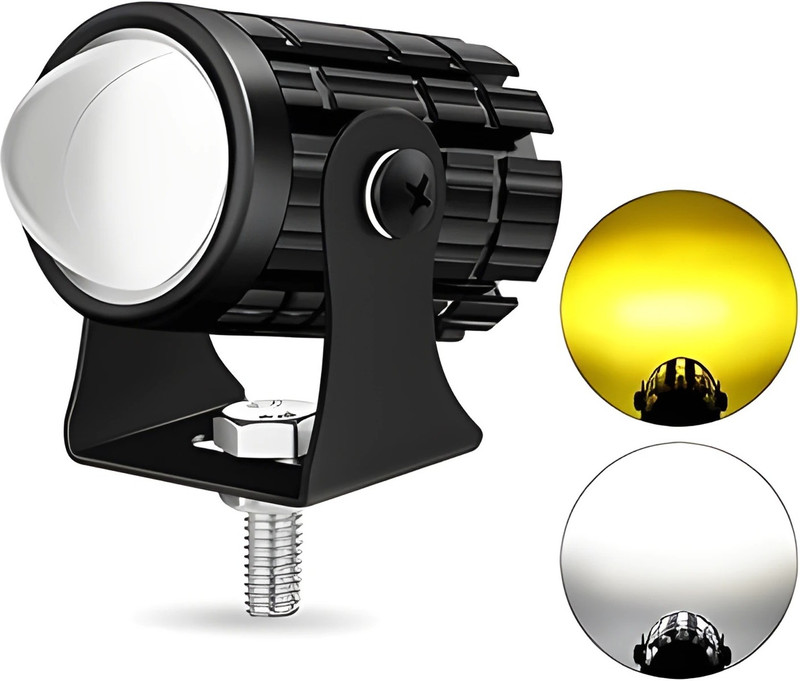 VoltRyd 80W Dual Colour Fog Light for Bike | White Yellow Waterproof LED 2 Pcs Fog Lamp Motorbike LED (12 V, 80 W)(Universal For Bike, Pack of 2)