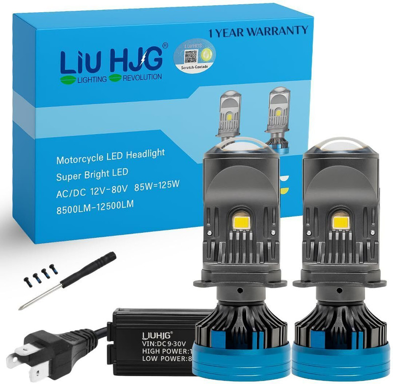 LIU HJG White LED H4 Fitting Headlight Bulb Headlight Motorbike, Car, Truck, Van LED (12 V, 250 W)(Universal For Bike, Universal For Car, Pack of 2)