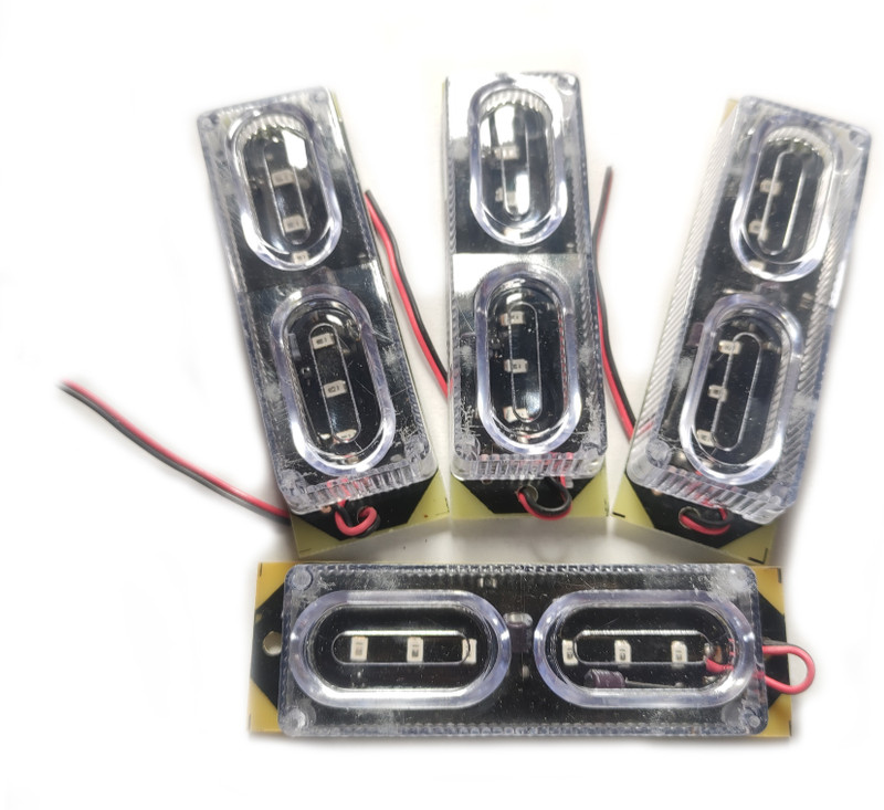 yentel (Pack of 4) Blinking red blue 12 Volt Led Lights Warning flasher Front/Rear Led Interior Light Motorbike, Van, Truck, Car LED (12 V, 12 W)(Universal For Bike, Universal For Car, Pack of 4)