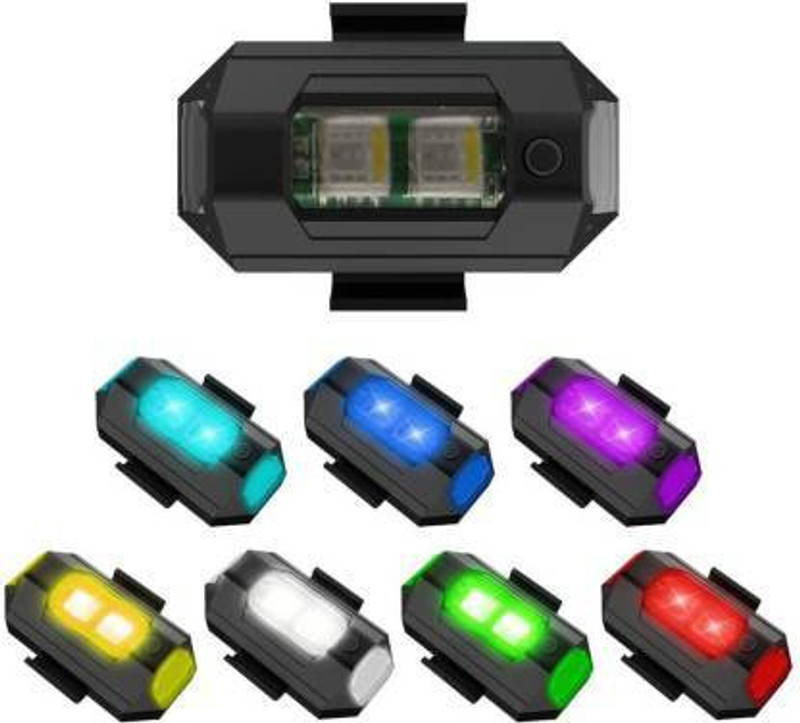 Gadiparts 7 Colors Motorcycle Bike Helmet LED Blinker Night Light Tail Light Motorbike LED Indicator Light Car, Motorbike LED (12 V, 12 W)(Universal For Bike, Universal For Car, Pack of 1)