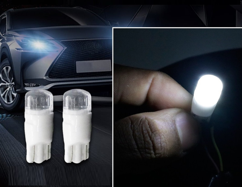 Uniqon Ultra Bright 12v 5w T-10 W5w LED 2smd Indicator Parking Wedge Lamp/Light Bulb Parking Light Car LED (12 V, 5 W)(Universal For Car, Pack of 2)