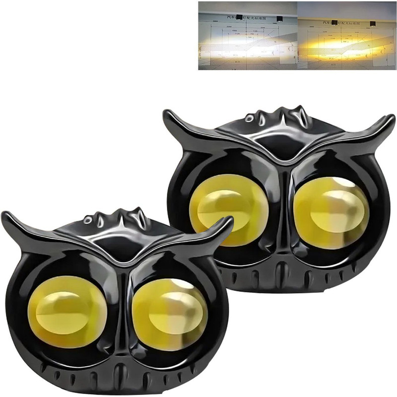 Otoroys PLASTIC 2 LED OWL FOG LIGHT Fog Lamp Car, Motorbike, Truck LED (28 V, 12 W)(Universal For Bike, Universal For Car, Pack of 2)