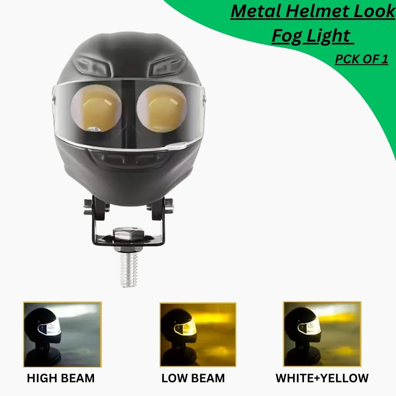 ENEMYT A2 GOOD QUALITY METAL HELMET LOOK FOG LIGHT PACK OF 1 Fog Lamp Motorbike, Car LED (12 V, 20 W)(Universal For Car, Pack of 1)