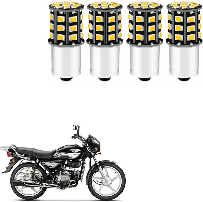 Vagary 36 SMD Amber Color 360° Cross Pin LED Indicator Bulbs for Mahindra Mojo UT 300 Back Up Lamp Motorbike LED for Hero (12 V, 15 W)(Splendor Plus, Pack of 4)