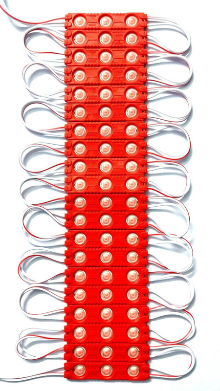 Illuminator Pack of 20(Red)-1.5W Optical 3 LED Water-Proof Self Adhesive Module Interior Light Motorbike, Car LED (12 V, 1.5 W)(Universal For Bike, Universal For Car, Pack of 20)