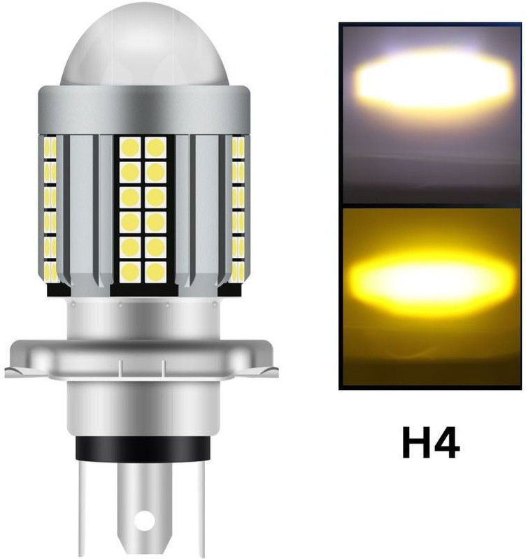 AutoPowerz Bright Yellow/White 60 LED H4 Headlight Bulb Headlight Car, Motorbike, Van LED (12 V, 30 W)(Universal For Bike, Universal For Car, Pack of 1)