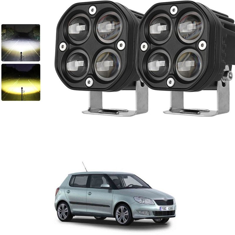 GONAMA Universal 2Pcs 3Inch 40W LED Driving Fog Lights Amber+White Bumper Lights SG112 Car Fancy Lights(Multicolor)
