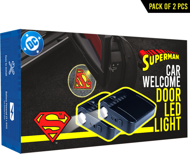 Involve DC Superman Logo Projector LED Car Door Light – Wireless Courtesy Logo Interior Light Car LED (10 V, 3 W)(Universal For Car, Pack of 2)