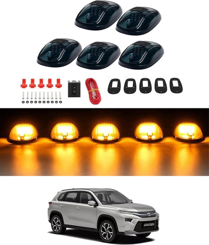 AYW Amber/12V Car Roof 5Pcs Mouse Light For SUV,Jeep,Car-Hyrider Toyota 2021 Fog Lamp Car, Truck, Van LED for Toyota (12 V, 55 W)(Universal For Car, Pack of 5)