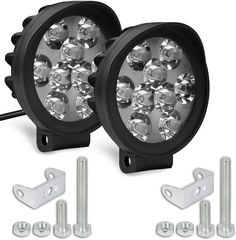 aksmit Fog Light 9 LED White Side Marker Light-398 Headlight Car, Motorbike, Truck, Van LED (12 V, 27 W)(Universal For Bike, Universal For Car, Pack of 2)