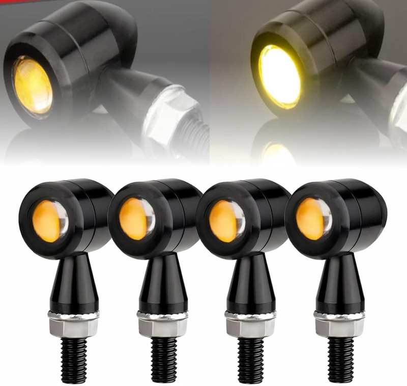 BIKEBLOOM Bullet Shape Front/Rear Turn Signal LED Indicator Fog Light Indicator Light Motorbike LED (12 V, 12 W)(Universal For Bike, Pack of 4)