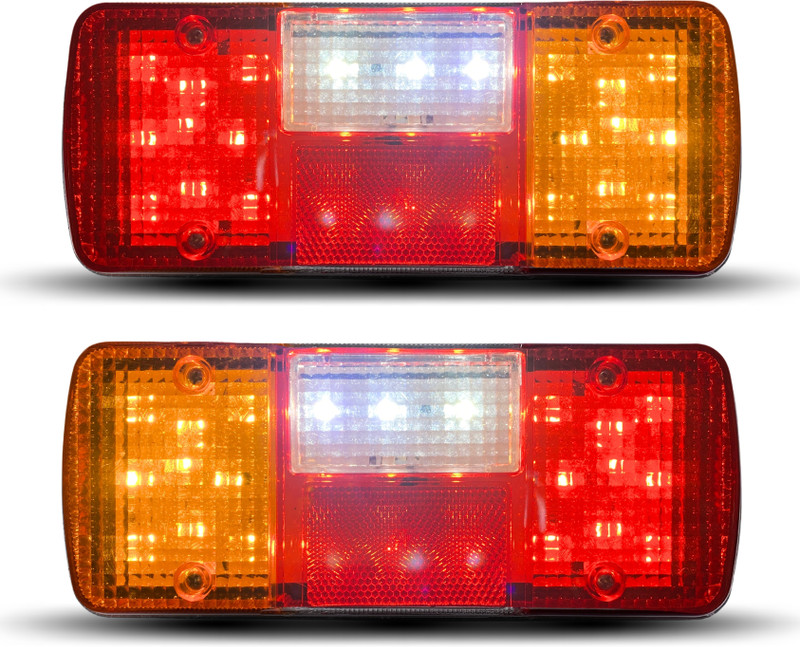 Autonationasia Piaggio Ape / Maxximo / E Rickshaw / JCB Tail Light LED 12 Volts (Set) Tail Light Truck LED for Piaggio, Mahindra (12 V, 65 W)(Universal For Car, Pack of 2)
