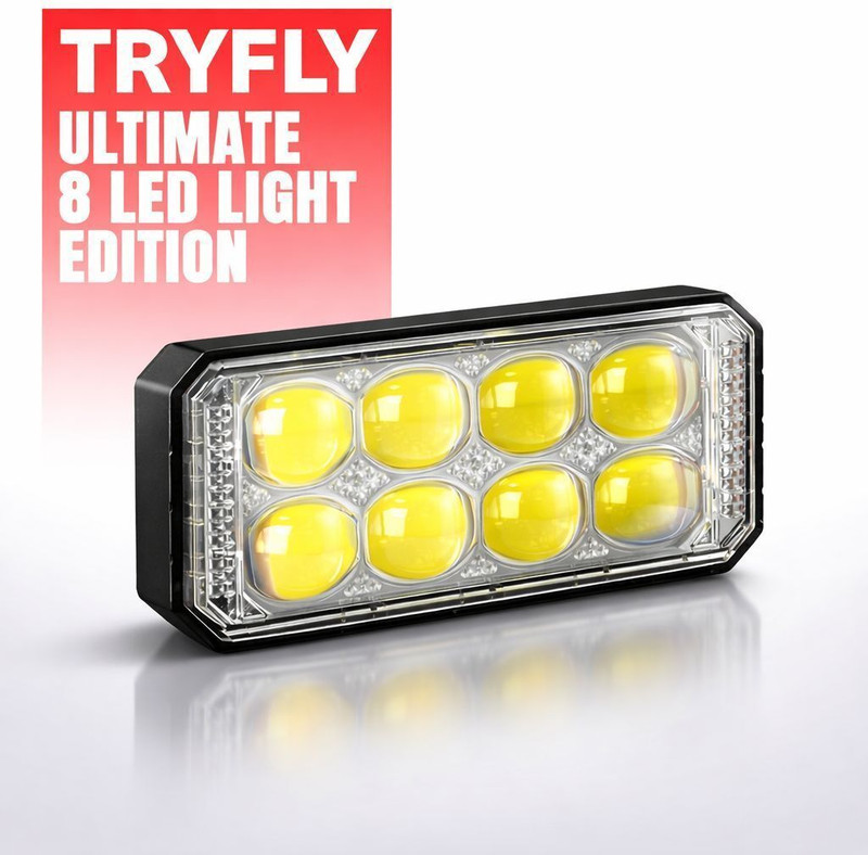 TRYFLY 6 Mode 8 Led Vehicle light multi colour Fog Lamp Car, Motorbike, Truck, Van LED (12 V, 48 W)(Universal For Car, Pack of 1)