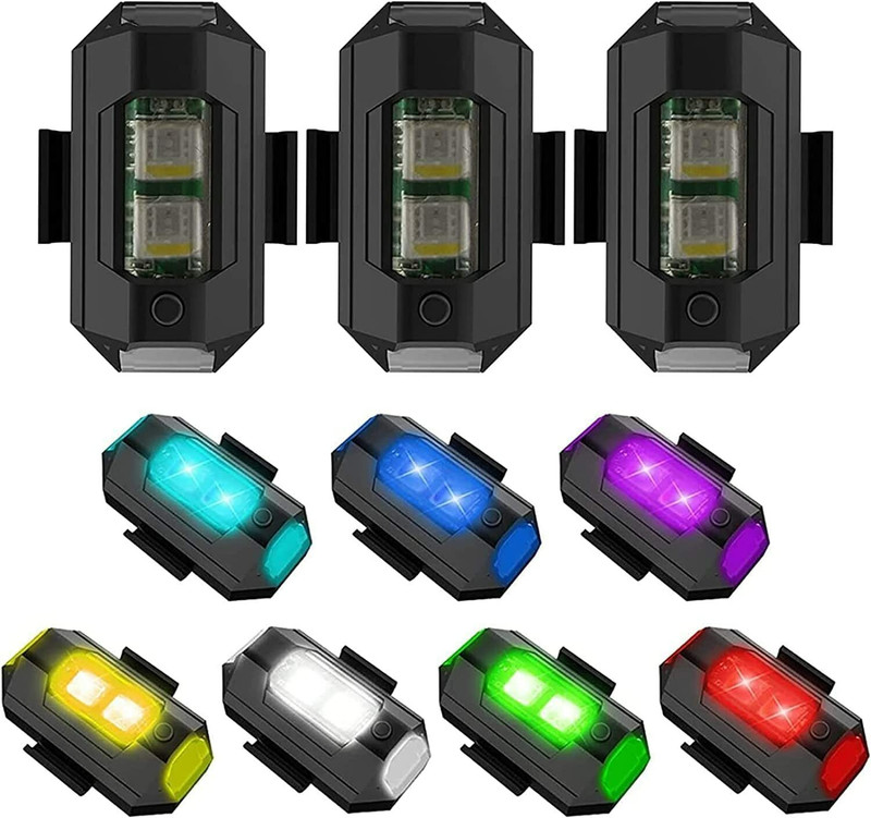 insignia decor Helmet Strobe Light for bike Cycles safety light 7 Colors 35 Modes LED Aircraft Brake Light Car, Motorbike, Truck, Van LED (5 V, 1 W)(Universal For Bike, All Royal Enfield Models, Universal For Car, Pack of 3)
