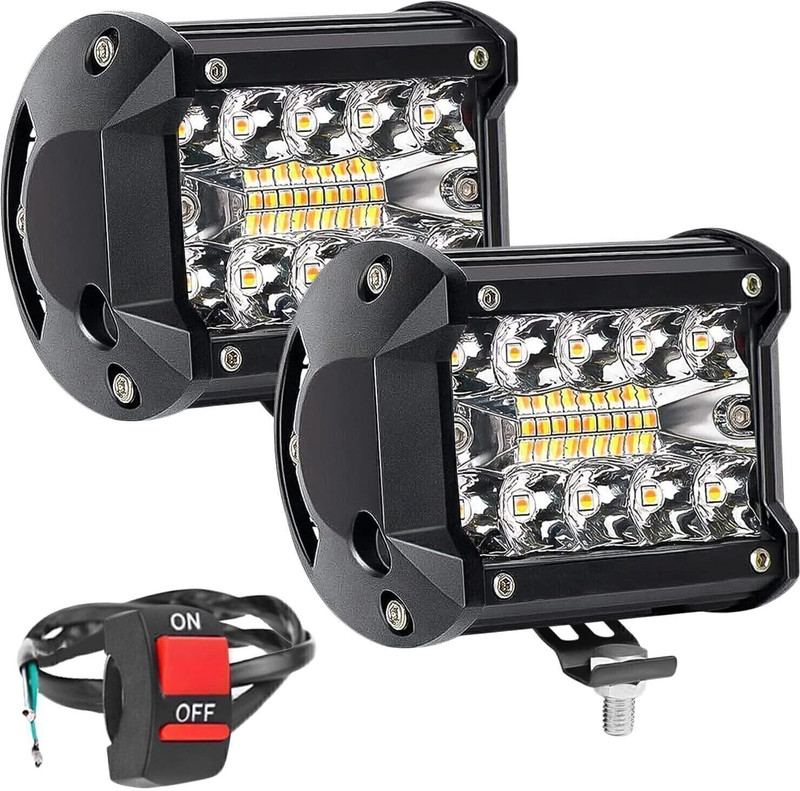 CARZEX 4 Inch led bar Light Flashing led Fog Light 19 led with 5 Modes Fog Lamp Car, Motorbike, Truck, Van LED (12 V, 36 W)(Universal For Bike, Universal For Car, Pack of 2)