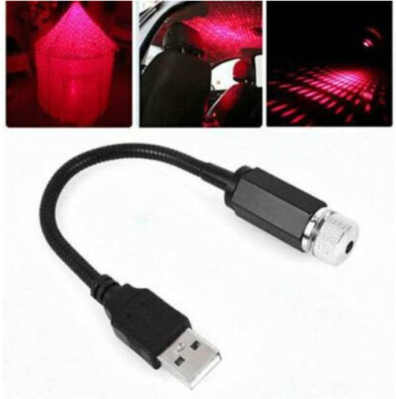 TOOLART -ZA-S513-Car Interior LED Decorative Light USB Ambient Roof(RED)(650 nm, Red)