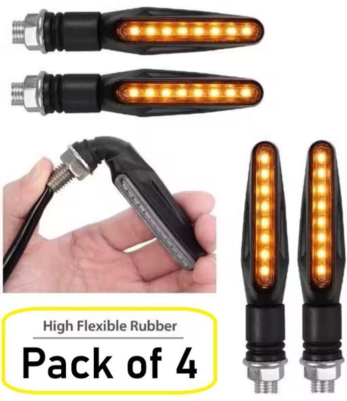 Thevellahub Front ,Rear, Led indicator light pack of 4 for bike Indicator Light Motorbike LED (12 V, 60 W)(Universal For Bike, Pack of 4)