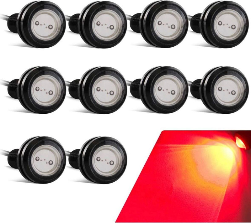 Auto MT 10PC Red LED Eagle Eye, Blinking-Light 9W DRL Parking Running Light for Car&Bike Car Flywheel