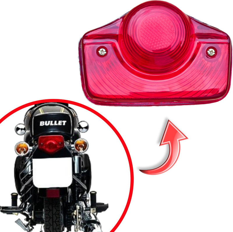 Y retail Bullet Tail Light Assembly Without Bulb for Royal Enfield Standard Old Model Brake Light Motorbike Halogen for Royal Enfield (12 V, 5 W)(Bullet 350, Bullet 500, Pack of 1)