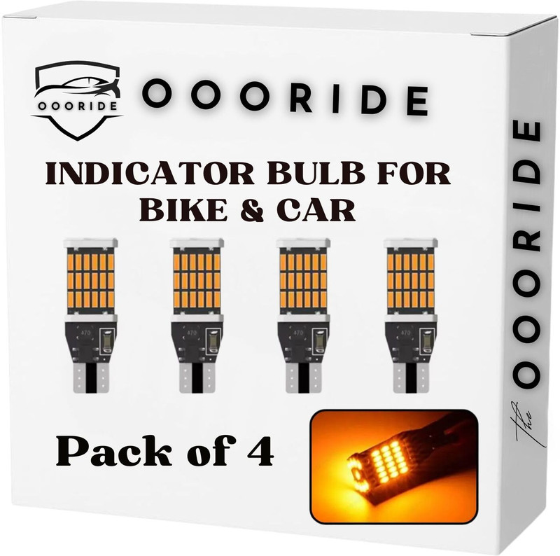 OOORIDE Bike Car LED Indicator Bulb 45 Smd T10/T15 Socket Yellow Indicator Light PC 04 Indicator Light Motorbike, Car LED (12 V, 5 W)(Universal For Bike, Universal For Car)
