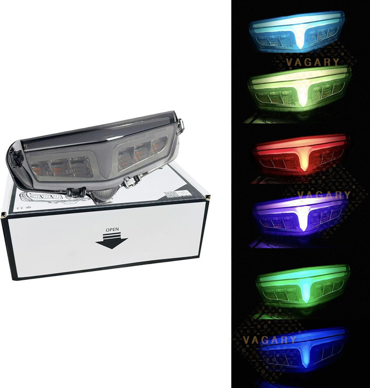 Gogna Mart Tail Light with LED Indicator for Yamaha MT 15, ring light white and visor blue Bike Fairing Kit