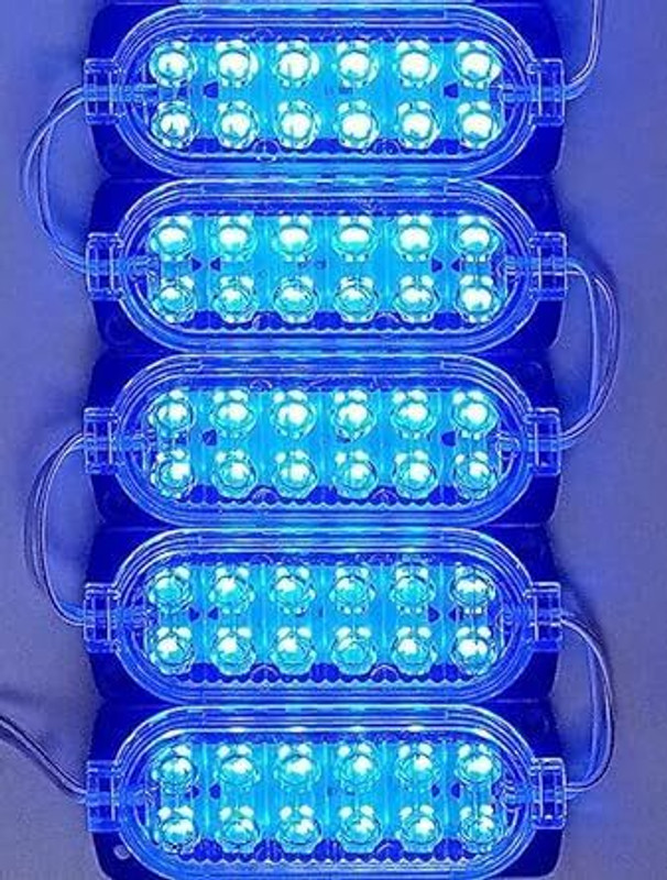 StrawHat DC 24 Volt 3 Watt Waterproof LED Module Light Lamp Bulb Multipurpose Use Fog Lamp Truck, Van LED (24 V, 3 W)(6 Series, Pack of 5)