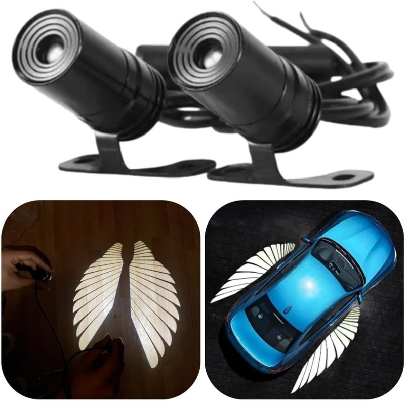 AutoPowerz Waterproof LED Angel Wing Style Light Universal For Bike & Car Car Fancy Lights(White)