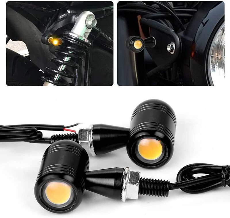 SRPHERE pack of 2 Motorcycle Mini Vintage LED Turn Signals Blinker Light Indicator Light Motorbike LED (12 V, 12 W)(Universal For Bike, Pack of 2)