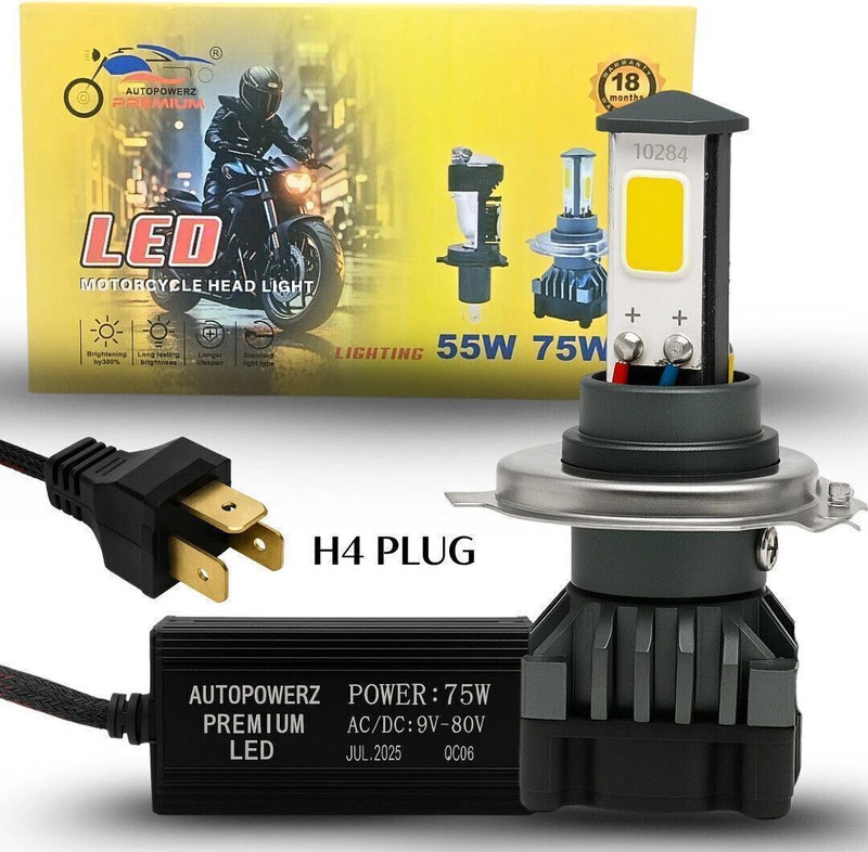 AutoPowerz White LED 75 Watt Headlight Bulb Headlight Car, Motorbike LED (12 V, 75 W)(Universal For Bike, Universal For Car)