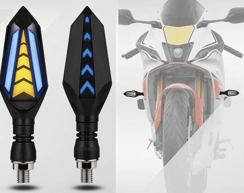 OBEROI'S TRADERS R15 V3 / V4 & M Blue / Yellow LED Running Light DRL Bike Turn Signal Lamp Indicator Light Motorbike LED for Yamaha (12 V, 12 W)(Universal For Bike, Pack of 2)