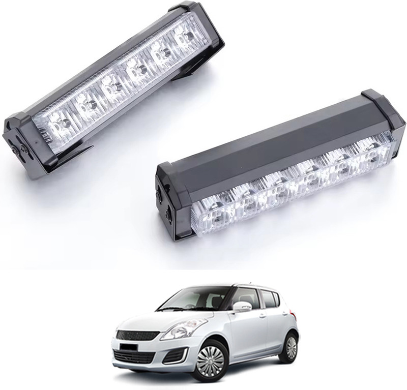 CCMM Blue & Red 6LED Dashboard Light Set Of 2 With Remote Control For Car-257 Car Fancy Lights(Black)