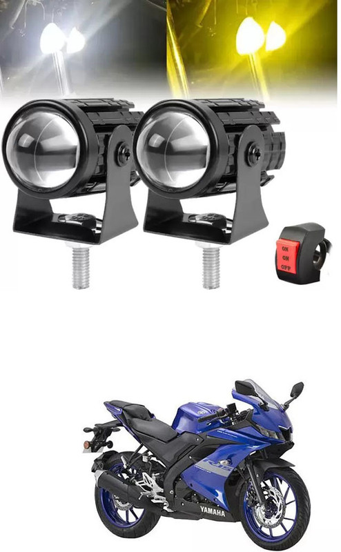 E-Shoppe Mini Driving Fog Light For R15 V3 Fog Lamp Motorbike LED for Yamaha (12 V, 24 W)(Universal For Bike, Pack of 2)