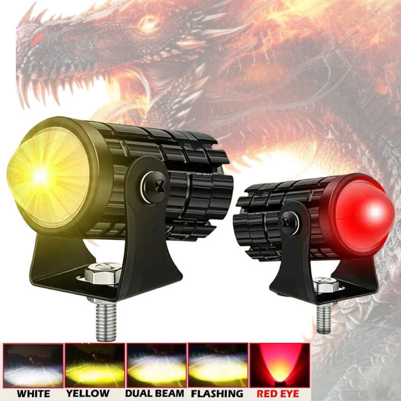 PRABHU DAYAL Super Bright Three Color Led Mini Fog Light Lamp Projector Lens Spotlight Fog Lamp Car, Motorbike LED (12 V, 36 W)(Universal For Car, Pack of 2)