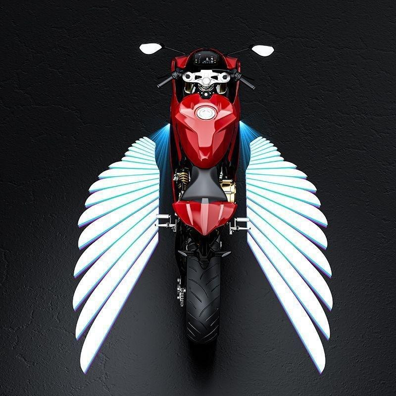 Campark LED Angel Wings Style Lights, Waterproof Universal Fit Side Marker Motorbike, Car LED (12 V, 12 W)(Universal For Bike, Pack of 2)