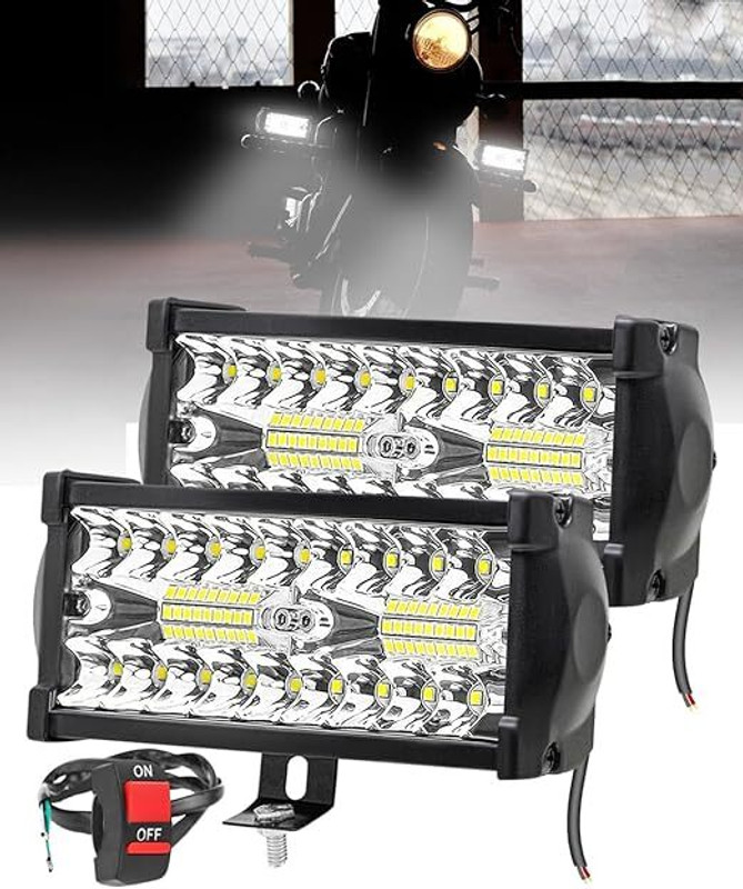 FABTEC *Universal Pack of 2 IP67WaterProof Bar light(36 LED 7 INCH)(Set of 2, White) Back Up Lamp Car, Motorbike, Van LED (12 V, 36 W)(Universal For Car, Thar, Jeep, Fortuner, Pack of 2)