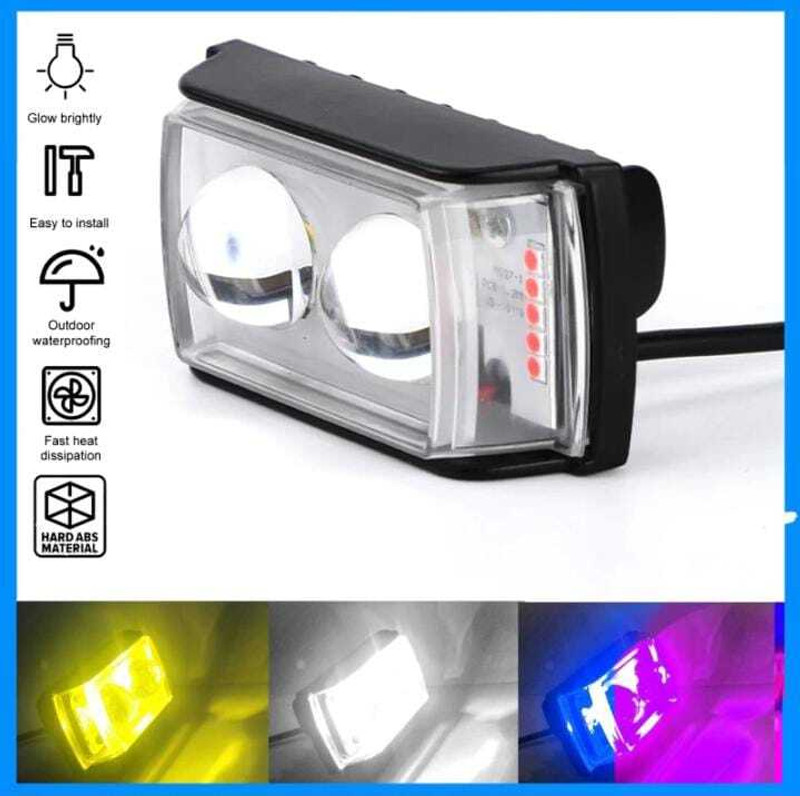 Crum Spotlights Mini Projector Fog Light Front Driving Lamp with Three Line Switch Fog Lamp Car, Motorbike, Truck, Van LED (12 V, 45 W)(Universal For Bike, Universal For Car)
