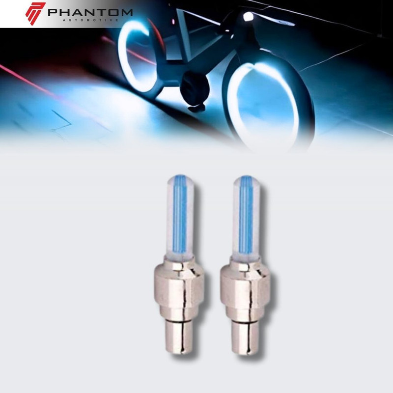 PHANTOM LED Wheel Valve Lights – Set Of 2 | Universal LED Motion Sensor Interior Light Motorbike LED (1 V, 1 W)(Universal For Bike, Pack of 1)