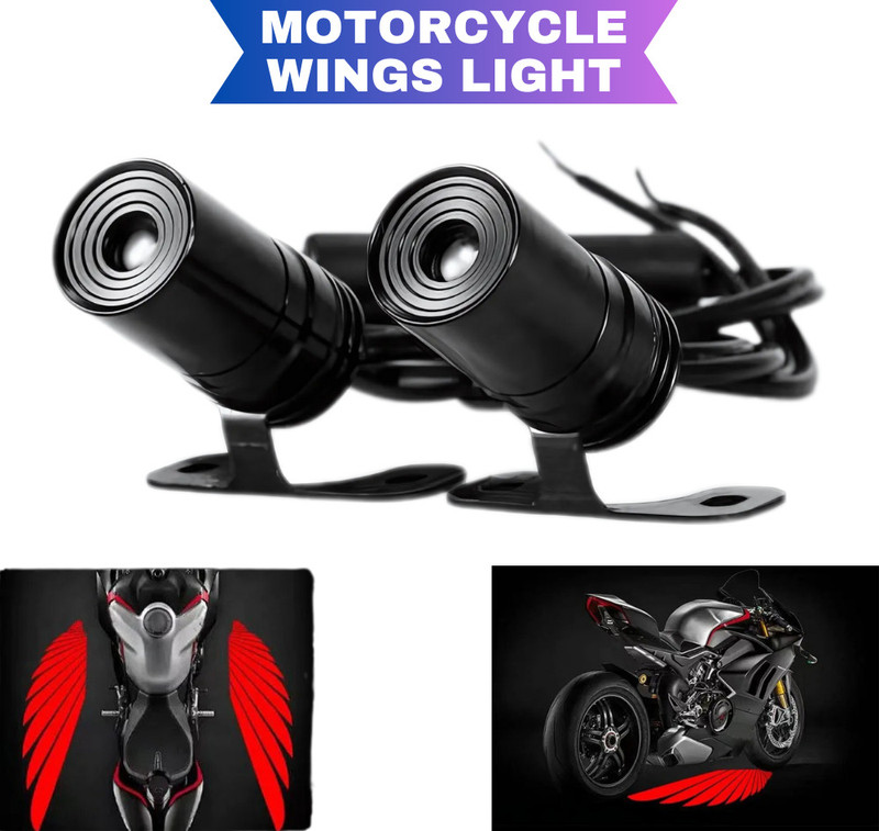 Autozap Bike Angel Wing Light Red Back Up Lamp Motorbike LED (12 V, 6 W)(Universal For Bike, Pack of 2)