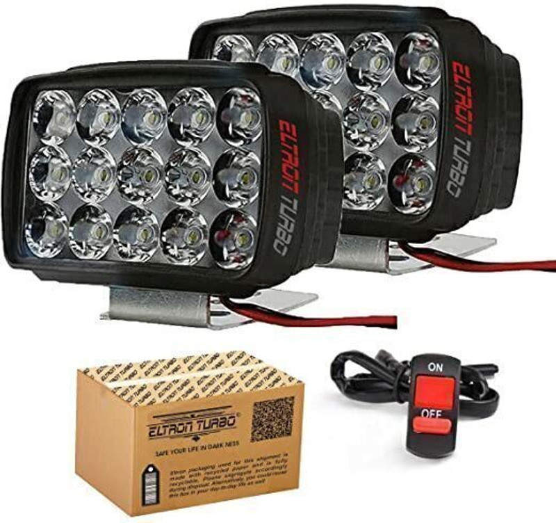 ELTRON TURBO 15 LED Fog Light Lamp Waterproof with free switch Fog Lamp Motorbike, Car LED (12 V, 20 W)(Universal For Bike, Universal For Car, Pack of 2)