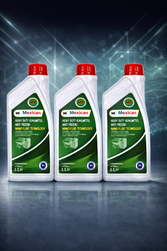 Mexican MK Heavy Duty Coolant / Antifreeze – Nano Fluid Technology (3 com) Mexican Heavy Duty Coolant-3 TRIO Coolant Green(1 L, Pack of 3)