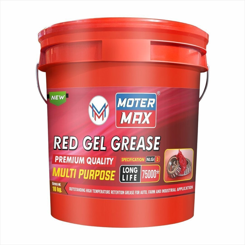 MOTER MAX Premium Quality 10kg Long LIfe Red Gel NLGI 3 Multi-Purpose Wheel Bearing Grease(10 kg, Pack of 1)
