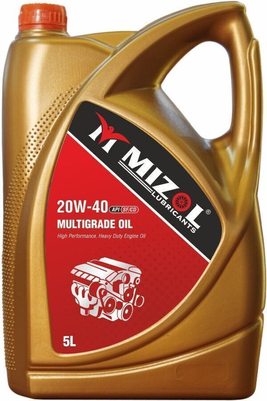 Mizol Premium_Quality 5L 20W40 API SF/CD Long-lasting Heavy-Duty Multi-Grade Engine Oil(5 L, Pack of 1)