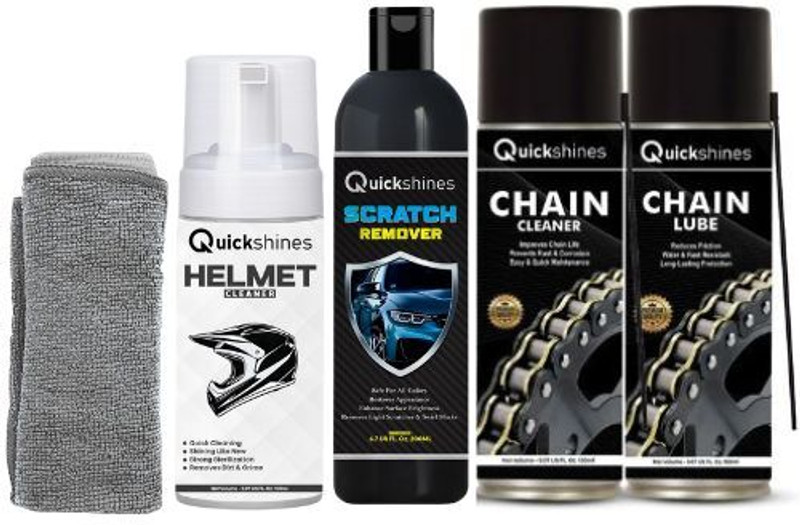 Quickshines Premium Bike Cleaning, Scratch Remover & Maintenance Care Set Premium Bike Cleaning, Scratch Remover & Maintenance Care Set Chain Oil(500 ml, Pack of 5)