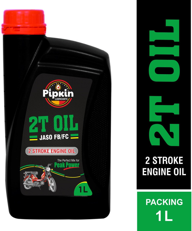 PIPKIN 2T Oil 1 Litre JASO FB/FC 2T Stroke Engine Oil for Bike & Scooter Petrol Mix Additive | Semi-Synthetic Bike Oil | High-Mileage Engine Oil(1000 ml, Pack of 1)