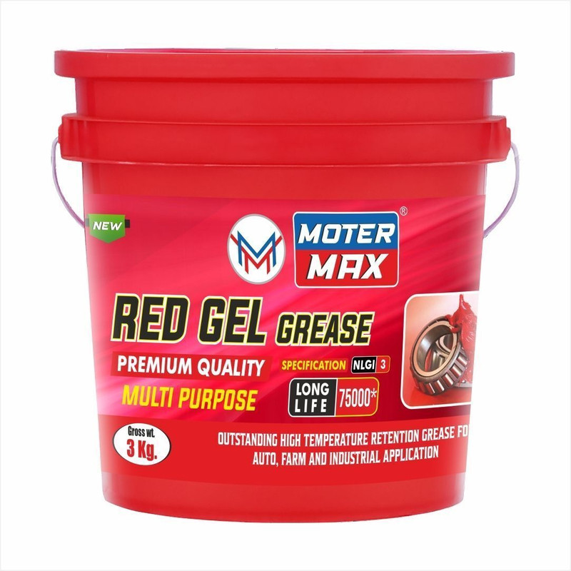 MOTER MAX New_High Quality 3kg Calcium Based Red Gel NLGI-4 Grease(3 kg, Pack of 1)
