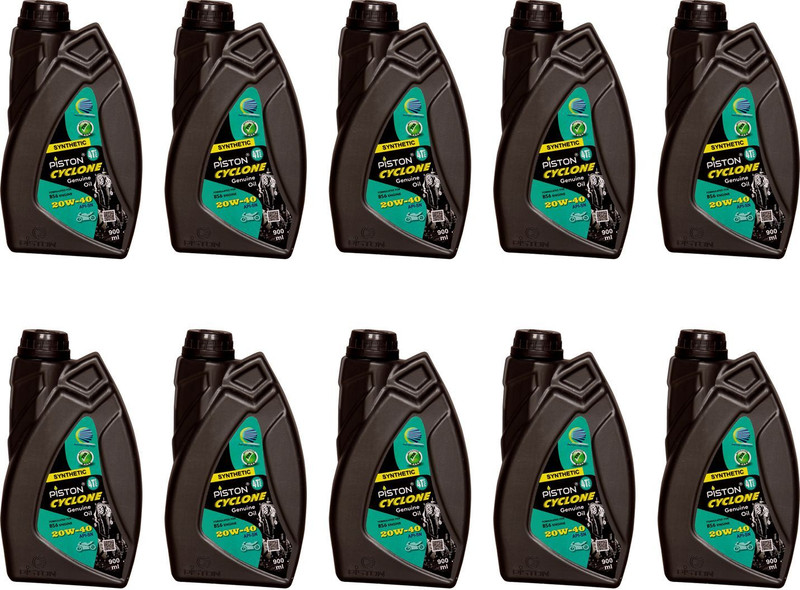 piston 20W-40 API SN 900 ML- P10 Full-Synthetic Engine Oil(9 L, Pack of 10)