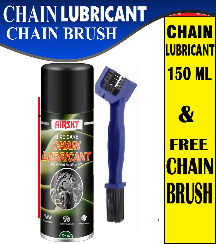 AIRSKY 1 CHAIN LUBRICANT SPRAY, 1 CHAIN CLEANER BRUSH Bike Chain Lubricant & Chain Cleaner Spra.00000y Chain Oil(150 ml)